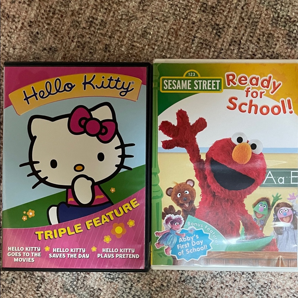 Hello Kitty Triple Feature DVD Set - Sesame Street Ready For School dvd